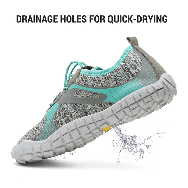 Women Water Shoes for Beach, Lake & More - LIGHT GREY MINT GREEN - 3